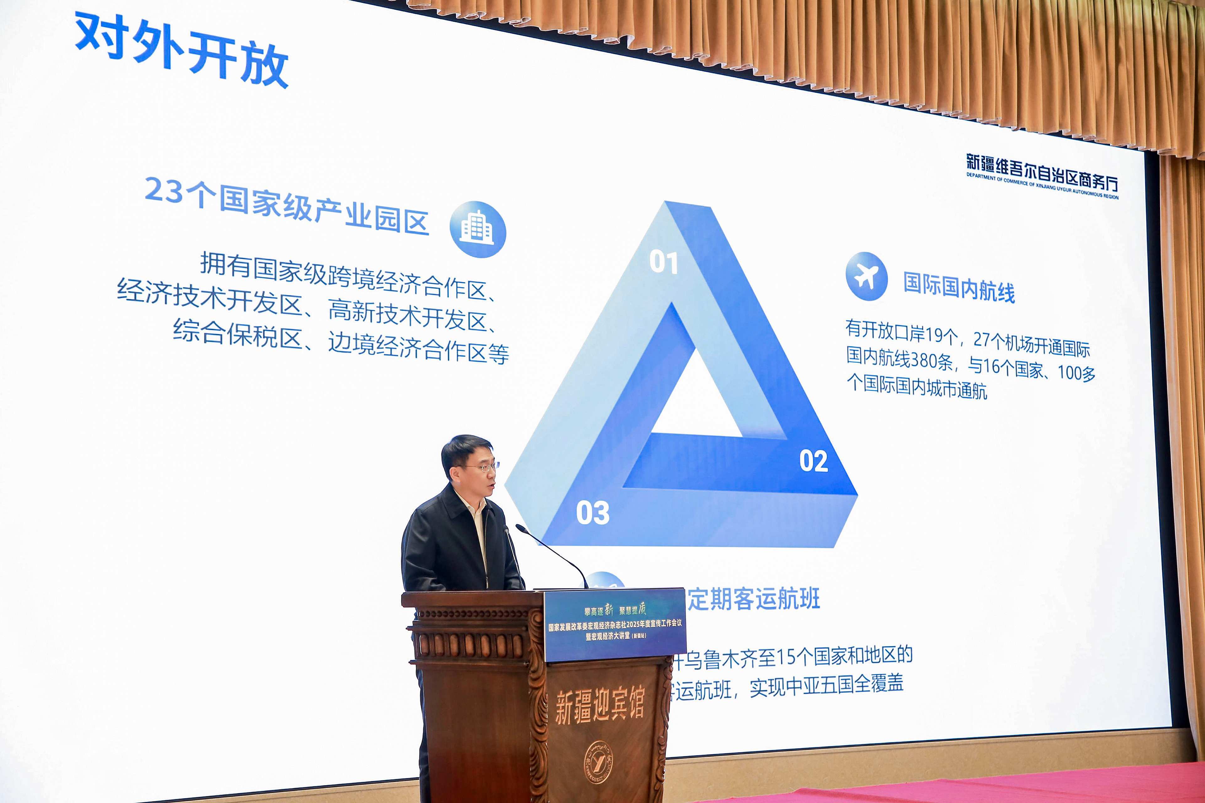 新疆維吾爾自治區(qū)商務廳黨組書記、副廳長李軒進行產(chǎn)業(yè)招商推介.JPG